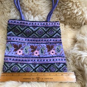 BoHo Purple Satin Beaded  Hand Bag—Like New Is Old
